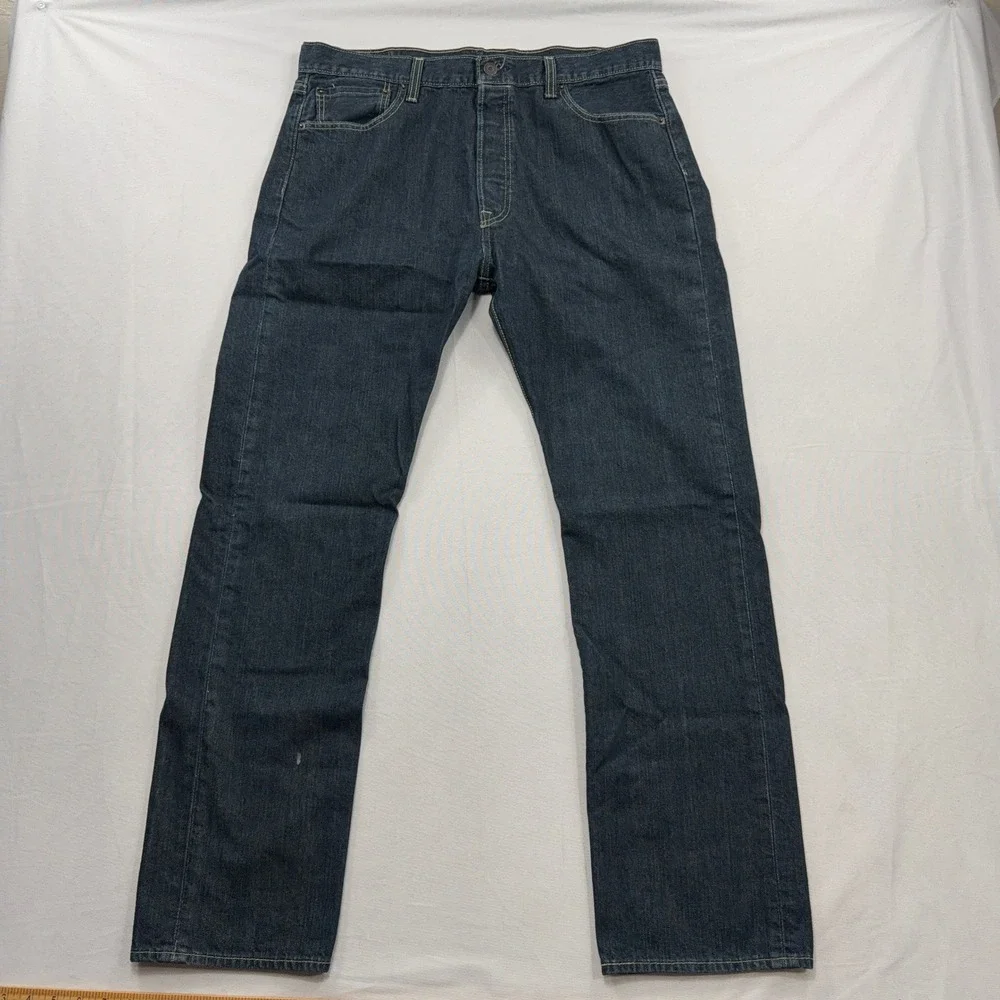 Levi's Jeans 501 Original Fit Straight Leg Button Fly Dark Wash Mens W36 L32